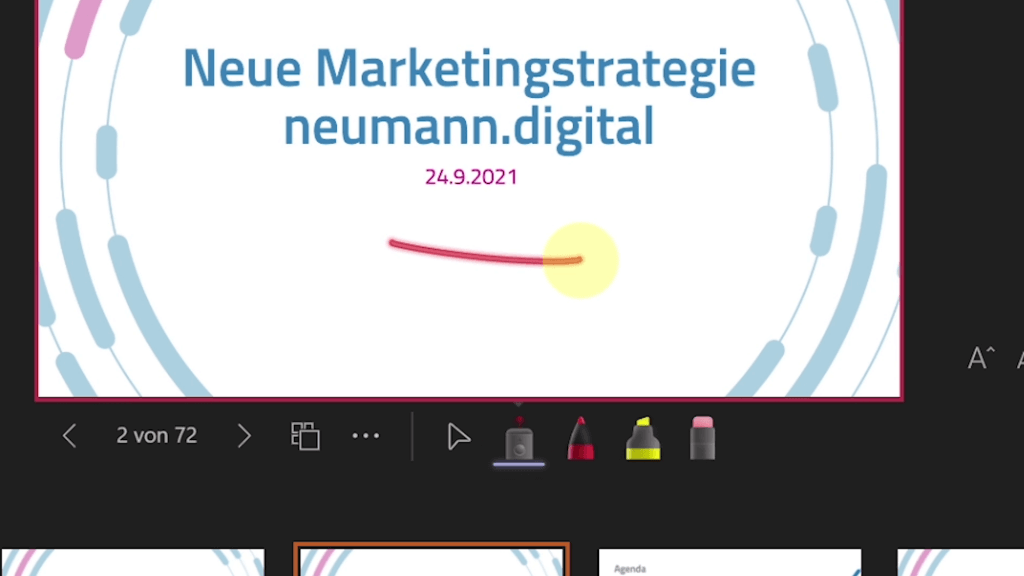 Anmerkungen direkt in PowerPoint Live setzen