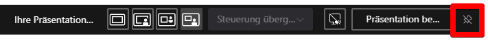 Die obere Leiste in Teams anheften und lösen