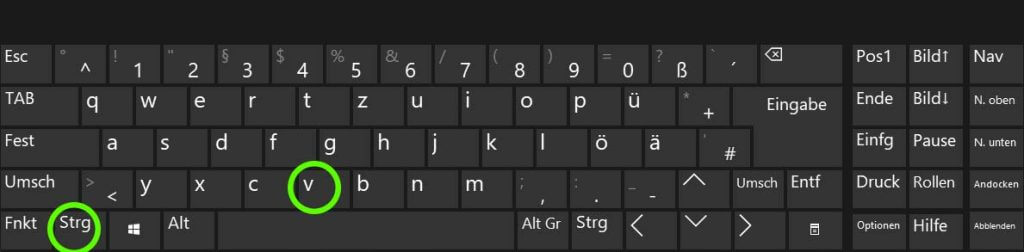 Windows 11 Shortcuts: Strg-V