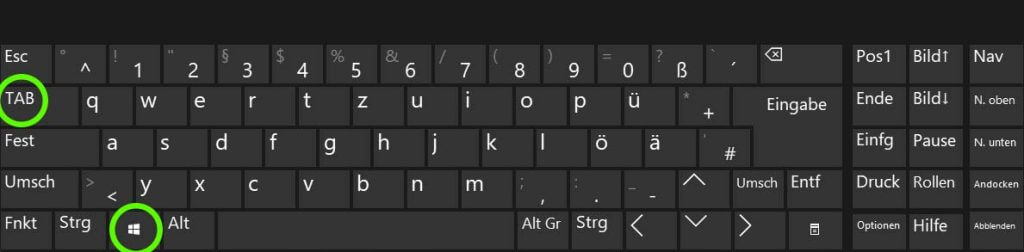 Windows Tastenkombinationen: Win-Tab
