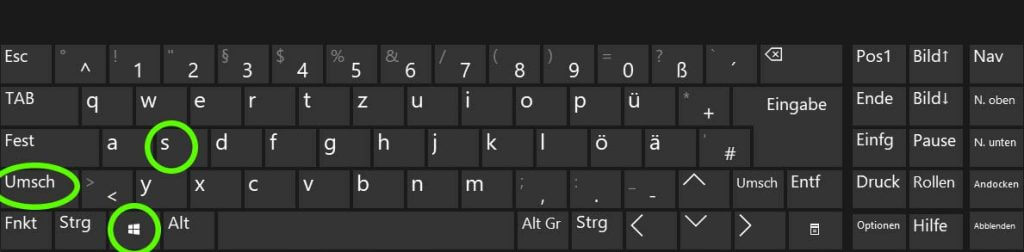 Windows Tastenkombinationen: Win-Shift-S