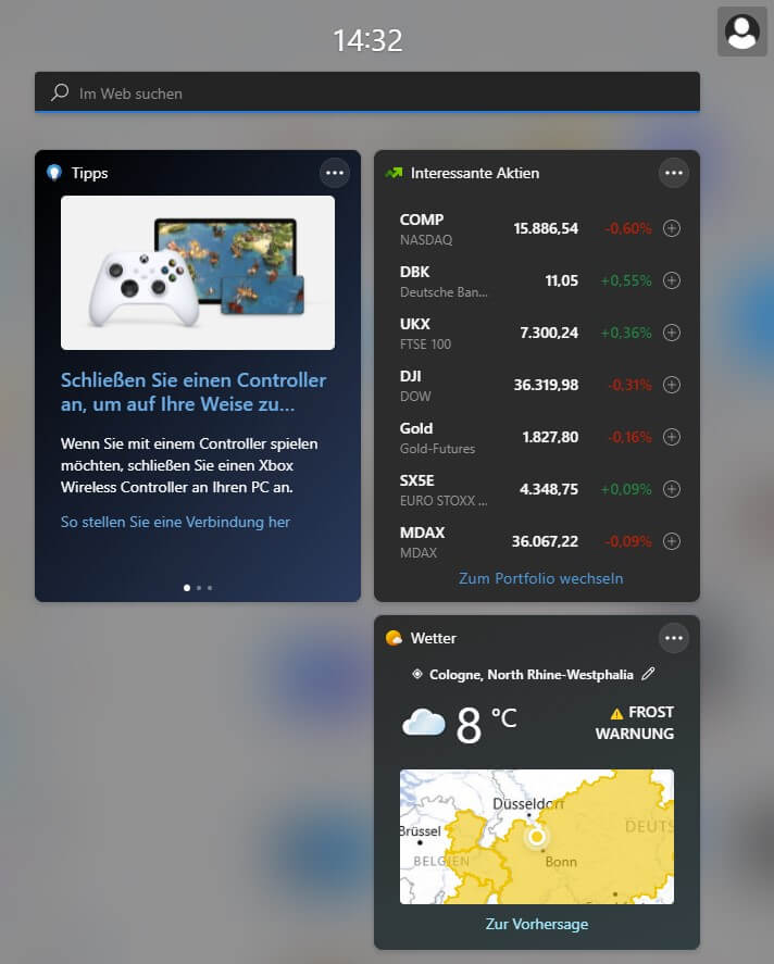 Windows 11 Widgetleiste
