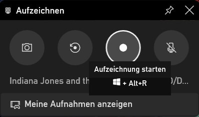 Schaltfläche zum Starten der Aufzeichnung