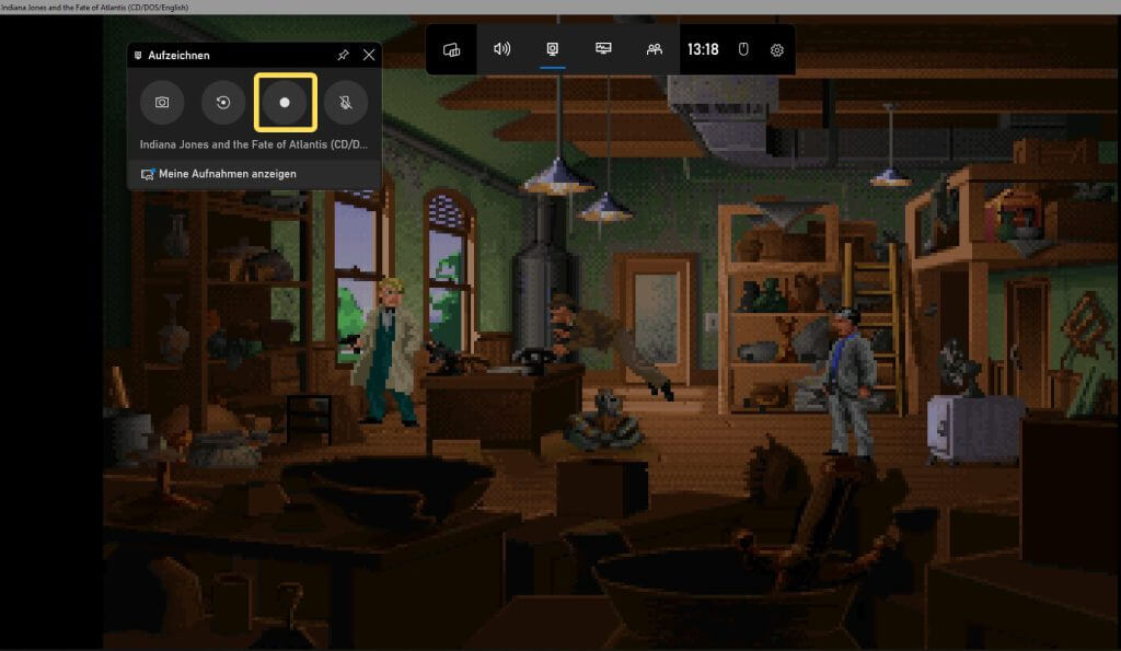 Die Aufnahme in der Xbox Game Bar starten