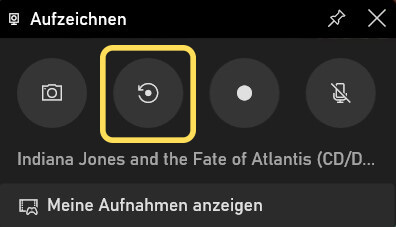 Die Funktion, die letzten 30 Sekunden nachträglich aufzuzeichnen