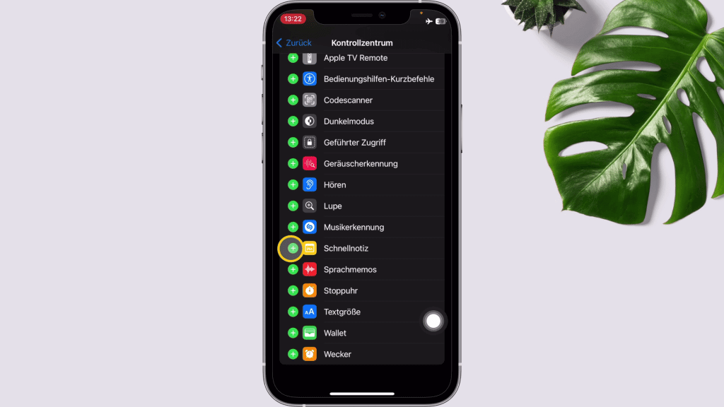 Apple Notizen für iPhone: Schnellnotizen