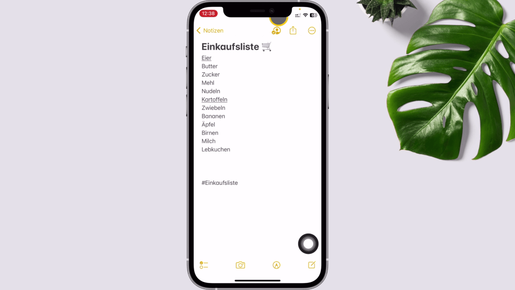 Apple Notizen für iPhone: Notizen teilen
