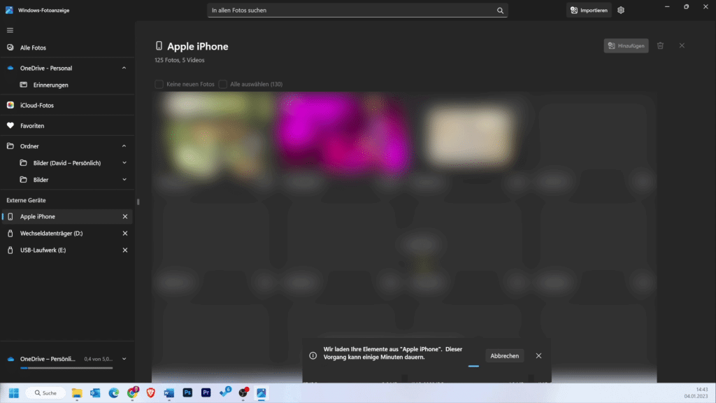 Fotos auf PC herunterladen