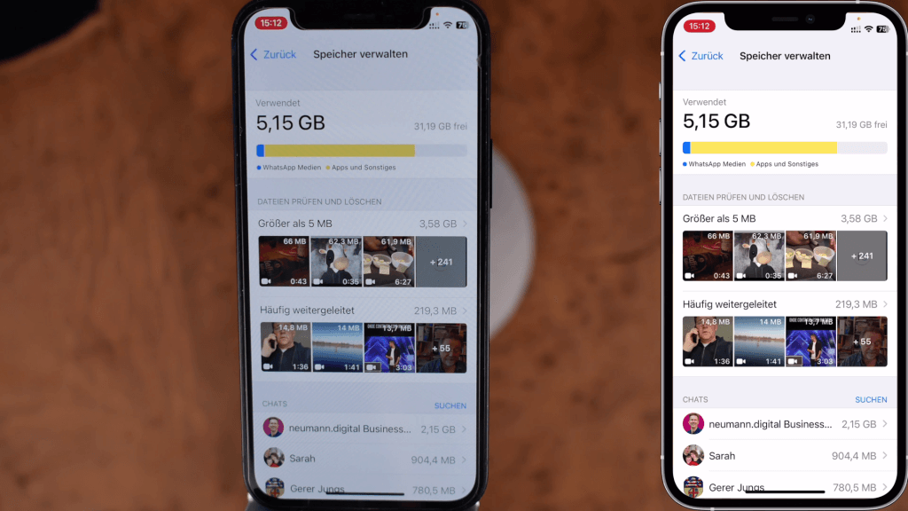 Große Dateien in Chat-Apps löschen