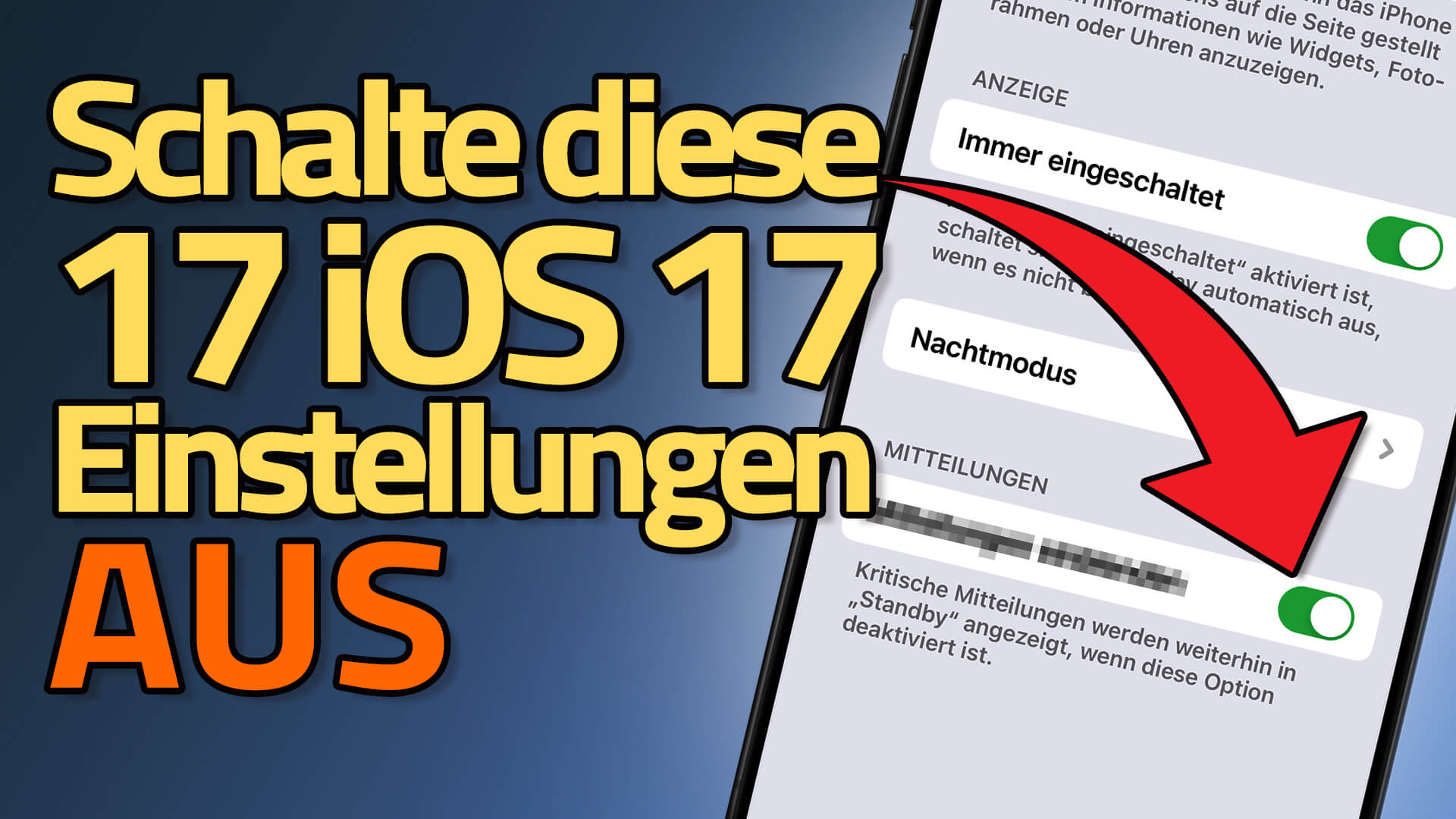 iOS 17 Einstellungen abschalten