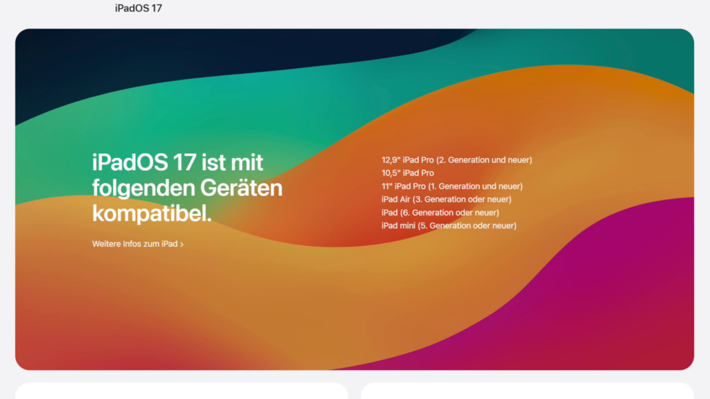 Auf welchen iPad-Modellen läuft iPadOS 17