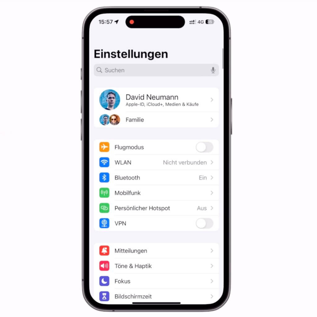 Der Bereich Systemdienste in den iPhone-Einstellungen