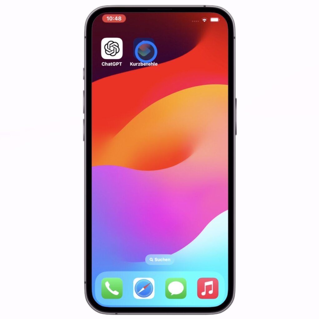 Die Kurzbefehle-App auf dem Homebildschirm des iPhones