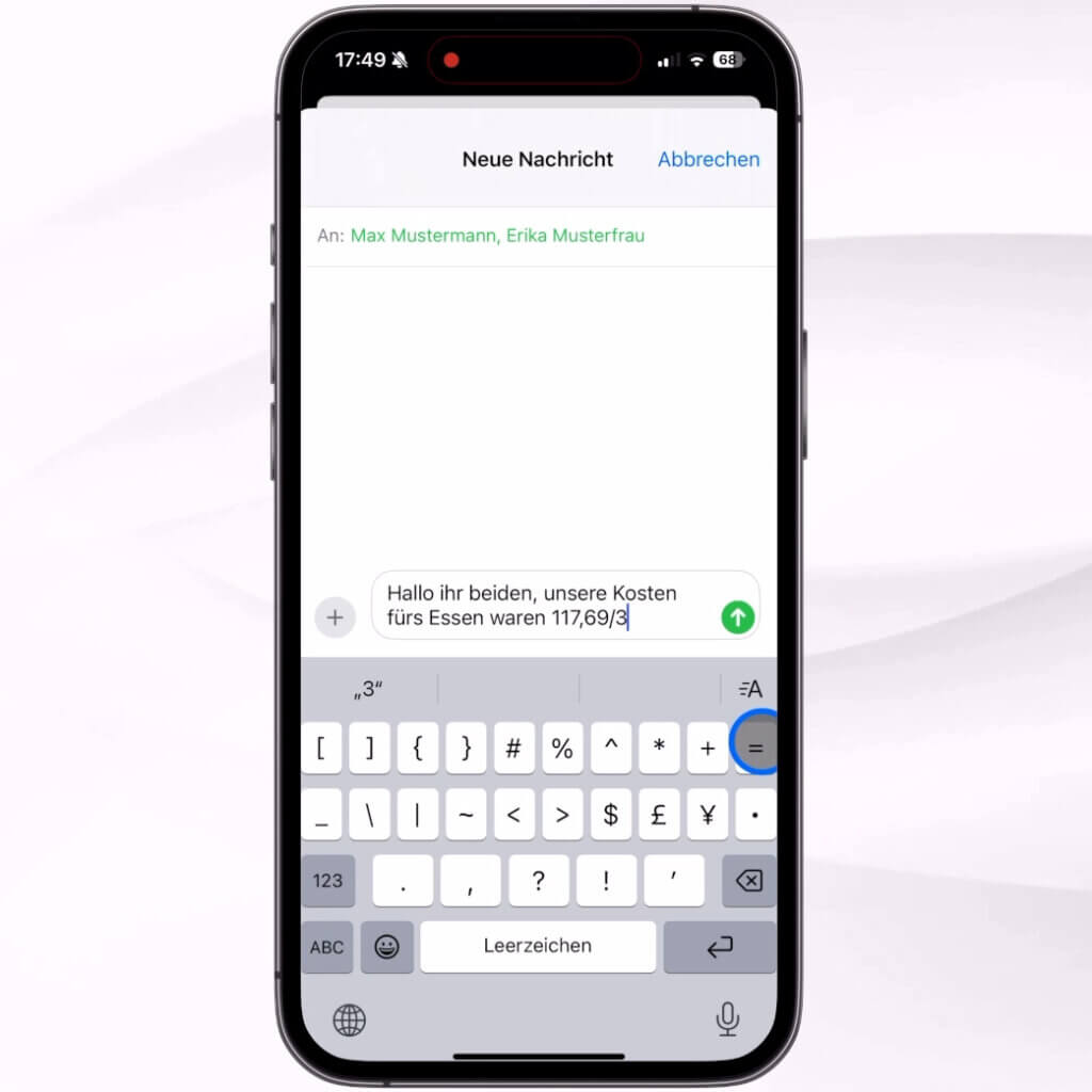 Rechnen direkt in der Nachrichten-App